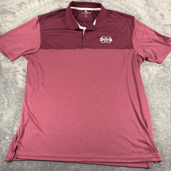 Colosseum Other - Colosseum Mississippi State Bulldogs Polo Shirt Mens‎ XL Maroon Two Tone Heather
